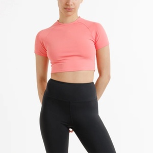 Camiseta Deportiva Personalizada para Mujer, Camisetas de Cuello Redondo de Alta Calidad al por Mayor, Camiseta Corta Ajustada para Mujer - Product Image 5