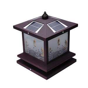 Outdoor Waterproof Garden Villa Fence Square Yard Post Cap Gate <strong>Light</strong> Iron Fence Post Solar <strong>Column</strong> Pillar <strong>Light</strong>