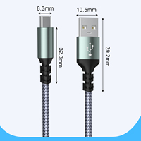 Chargeurs de téléphone en gros, câble USB vers Type-C tressé en nylon à charge rapide pour téléphones mobiles