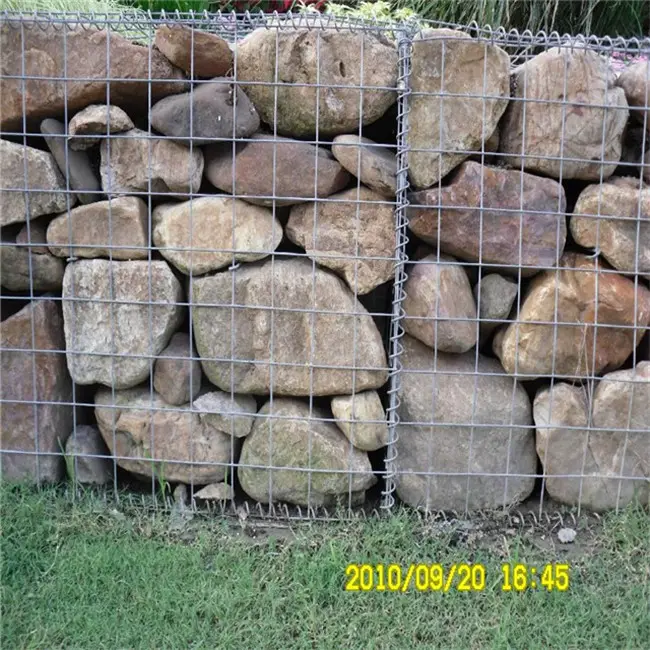 Galfan-cajas de gabion soldadas, malla de alambre curvada 3x1x1