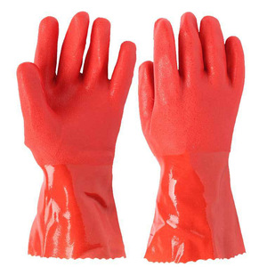 Gants de ménage Dongya 802 en PVC, 28 cm de long, rouges, givrés, imperméables, pour le lavage de la vaisselle - Product Image 4