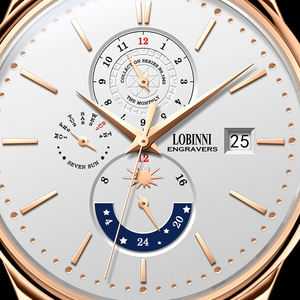 로비니 16066 남성 손목 시계 도매 브랜드 정품 가죽 오토매틱 손목 시계 중국 상하이 남성용 4가지 색상 - Product Image 3