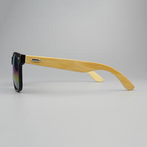 Gafas de Sol Unisex Retro Semi-Bambú Arco Iris Espejo Lente Logotipo Personalizado Moda Caliente Estilo Callejero Negro Blanco Verde Amarillo Azul Rosa - Product Image 6