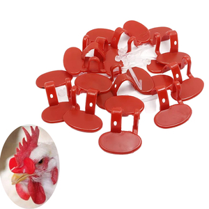 Red <b>Plastic</b> Chicken Anti-pecking <b>Glasses</b> with Hole Design for Poultry Farm Chicken Eye Blinder - Product Image 1