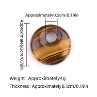 Pendentif AsVrai U 20 mm en pierre naturelle de cristal d'agate, forme cercle à trou partiel, pour la fabrication de bijoux, accessoires de collier DIY