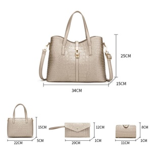 Sacs à main en cuir de luxe pour femmes, très tendance, ensembles de sacs à main en cuir d'alligator avec 4 pièces pour femmes - Product Image 6