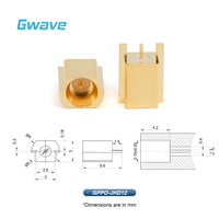 Extremo macho del conector RF GPPO Mini-SMP con longitud de lanzamiento de 5,6mm Material de latón DC 40GHz para aplicaciones de PCB y RF