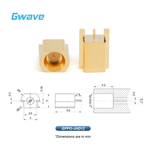 Gppo mini-SMP RF kết nối nam kết thúc với 5.6mm ra mắt chiều dài vật liệu đồng thau DC 40GHz cho PCB và RF ứng dụng - Product Image 3