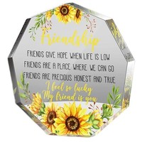 Plaque acrylique transparente de lettre de forme personnalisée de haute qualité décorations en cristal personnalisées et cadeaux d'appréciation avec impression laser