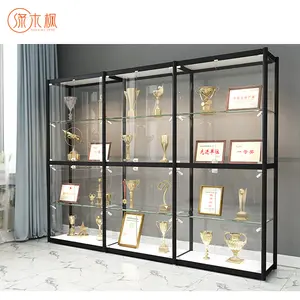 Fashion Tailor Made Wholesale Show Case Glass Display Cabinet With Led Spotlighting