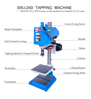Mesin Bor Listrik WDDM SWJ-6D 220V/380V Diameter Pengeboran Maks 6mm Mesin Bor Tugas Berat dengan Pengumpan Otomatis 6mm bersertifikasi CE