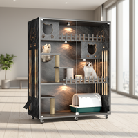 Mobilier pour animaux de compagnie en bois massif, moderne et de luxe, pour chat : Maison d'intérieur, armoire, villa et enclos multi-niveaux, pour chatons, pour salon