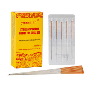 เข็มฝังเข็มด้ามจับสเตนเลสปลอดเชื้อ,เข็มฝังเข็มแบบมืออาชีพสำหรับฝังเข็ม100ชิ้น - Product Image 5