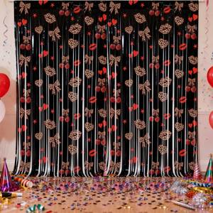 Tenda con Frange in Lamina Metallizzata Cielo Blu e Nuvole Bianche, Sfondo per Feste di Compleanno e Baby Shower, Personalizzabile - Product Image 2