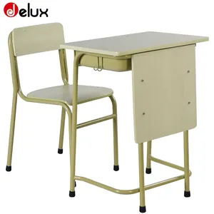 Commercio all'ingrosso College Classroom Student Table Kids Adult School Furniture University bambini in legno banchi di scuola sedia con telaio