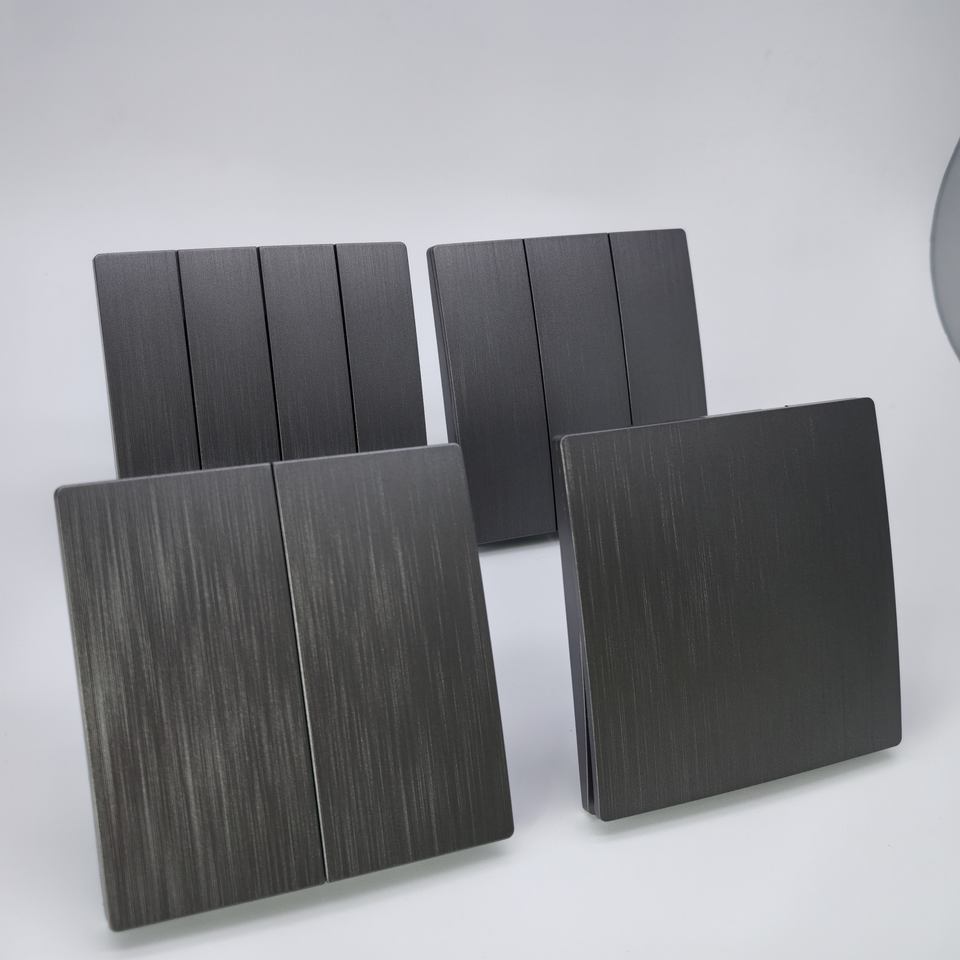 VNX Electrical Switches and Sockets Manufacturer Hot Selling Grey Gold British Standard 3 Gang 2 Way Modern Light Wall Switches