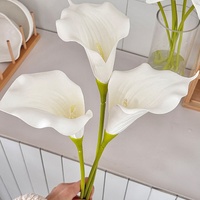 Lys Calla artificiels à longue tige en EVA, effet toucher réel, pour la décoration de table à la maison, les mariages et les accessoires photo floraux