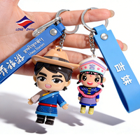 Porte-clés en PVC souple personnalisable avec des animaux de dessin animé Longzhiyu, 20 ans, cadeau d'entreprise, porte-clés en PVC, design stéréo, porte-clés en caoutchouc
