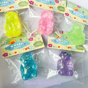 Lindo Oso de Peluche Suave con Brillo y Rebote Lento, Oso de Malta Aurora, Juguete para Apretar - Product Image 1