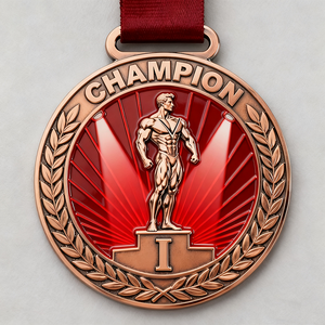 Medalla de fitness chapada en oro y plata atractiva de diseño 3D personalizado Medalla de premio de culturismo pulido de alta calidad para competición - Product Image 3