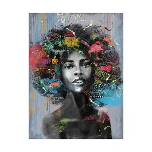 Gemalte Malerei Kunst Poster Figur Bild Home Decor Malerei Afrikanische Frauen Bild Giclée Drucke