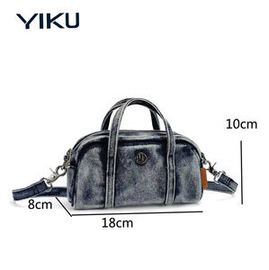 Sac fourre-tout en jean rétro YIKU OEM ODM avec logo personnalisé pour femme, <span class=keywords><strong>petit</strong></span> sac à bandoulière carré zippé, sac à main décontracté et tendance - Product Image 2