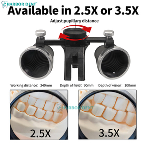 Loupes binoculaires dentaires à LED 2,5X 3,5X 5W, loupe grossissante, projecteur, lampe frontale, équipement optique médical pour dentistes - Product Image 3
