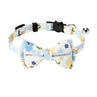 Lot de 8 colliers pour chat à carreaux floraux avec nœud papillon, boucle de sécurité détachable, clochette, réglables, pour chatons mignons, ensemble pastel, vente en gros