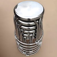 Tabouret rond en acier inoxydable, chaise plate portable d'extérieur, siège de pub industriel empilable pour usage domestique, banquets et cours.