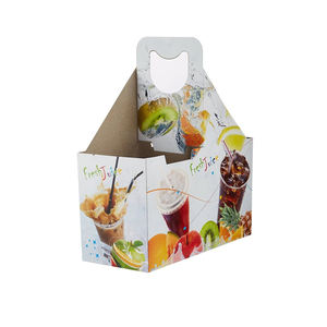 <span class=keywords><strong>Cafe</strong></span> TO-Go ถาดใส่<span class=keywords><strong>กาแฟ</strong></span>แบบใช้แล้วทิ้งพร้อมหูหิ้ว4ถ้วย2ถ้วย12ออนซ์-32ออนซ์ที่ใส่กระดาษสำหรับใส่เครื่องดื่ม - Product Image 2