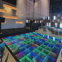 Großhandel Magnetischer Infinity-Spiegel LED-Tanzflächen-Panel 3D-Regenbogeneffekt Interaktive Hochzeits- und Party-Bühnendekoration