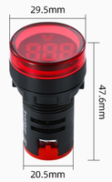 Sweideer Mini LED Voltmètre numérique et ampèremètre Affichage rond 22mm AC 24 ~ 500V