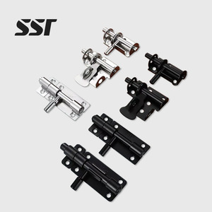 Loquet coulissant en acier inoxydable massif finition noire avec trou pour cadenas pour portes de sécurité et portails de piscine, quincaillerie de portail - Product Image 1