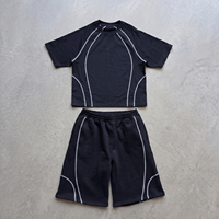 Ensemble de vêtements de sport pour homme TOPSHOW GARMENT, 2 pièces, t-shirt à manches courtes et short avec surpiqûres contrastées, tenue d'entraînement