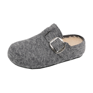 New Ecofriendly Women <strong>Felt</strong> <strong>Clogs</strong> Plush Inside Winter Warm Shoes Outdoor Slip-on Cute Buckle Fur Girls Mules Low Price Export - Product Image 1