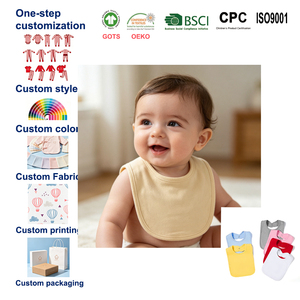 Bavoirs pour bébés en coton 100% doux, prix avantageux, vente en gros, pour nouveau-nés - Product Image 2