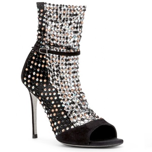 <b>High</b> Quality Fashion Latin Salsa Ballroom Wedding Club Women <b>High</b> Heel 105mm Crystal-Embellished Mesh Sandals - Product Image 4
