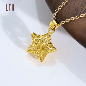 Collier pendentif étoile tendance, pendentif étoile en or véritable 18 carats, bijoux en or, or véritable 18 carats, original - Product Image 2