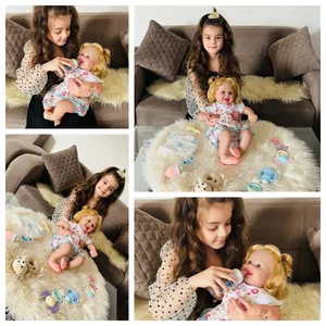 Babeside 20 Inch Cute Realistic Toddler Love Girl Hand-Rooted Hair Baby Doll Silicon Vinyl Baby Reborn Reborn