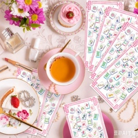 Serbet sekali pakai motif Mahjong Cina DAMAI, dekorasi meja makan pesta Imlek Asia, warna pink.