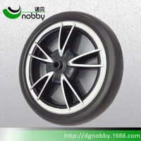 Roues de poussette et de marcheur pour bébé de 12 pouces, roues en plastique à rayons en mousse PU