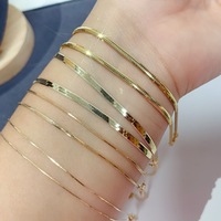 Cadena de serpiente plana de oro puro de 18 quilates AU750 collar de cadena de espiga de oro amarillo joyería de oro Real de 18 quilates