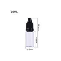 Botella Transparente de PET Reciclable a Prueba de Manipulación de 5ml, 10ml, 15ml, 30ml, 50ml con Puntas de Silicona y Anillo Antirrobo para Gotas Líquidas con Inserto Corto