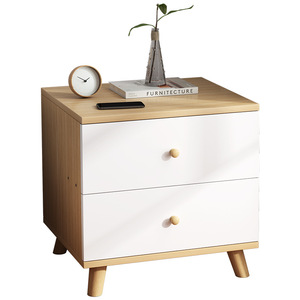 Mesita de Noche Moderna de 1, 2 o 3 Cajones, Ecológica y Duradera, Fabricada con Tablero de Fibra de Melamina, Mesa Auxiliar Contemporánea para Sala de Estar o Apartamento - Product Image 2