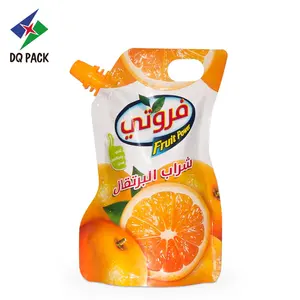 DQ PACK Free Sample 150ml 200ml Juice Drink Liquid Packaging Pouch Bag Stand Up Pouch With Spout