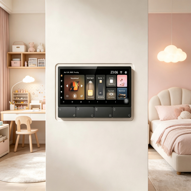 Smart Home Audio Control Panel 6.2 Inch Android 11 with Voice Music TF Playback Radar Night Light for Whole House F5-1