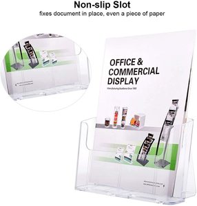 Di plastica acrilica supporto della letteratura trasparente flyer titolare supporto di carta, la rivista, brochure display del supporto o appeso a parete bracke - Product Image 3
