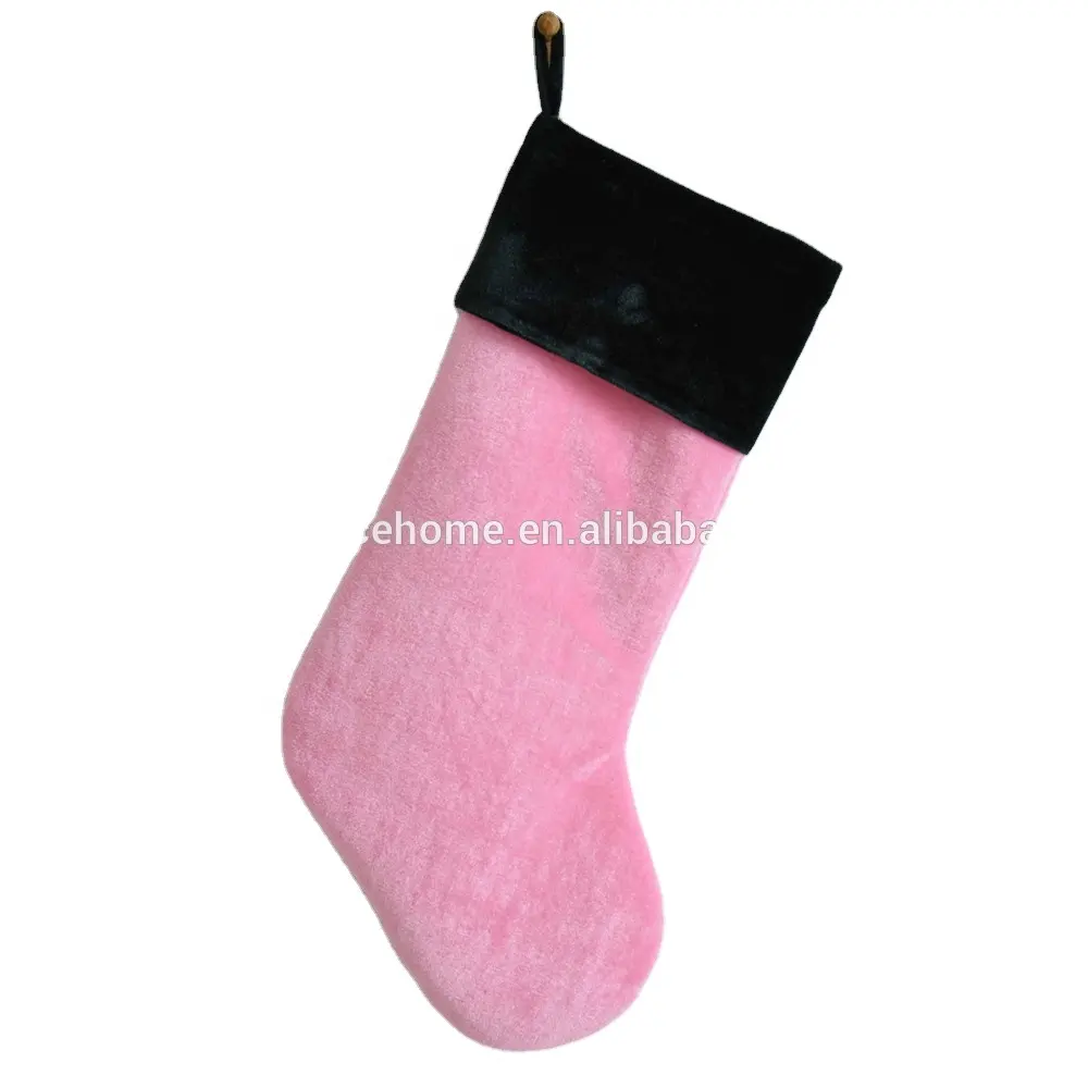 Hot Sell Pink & Green Velvet Stocking Christmas Stocking