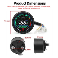 Compteur de vitesse numérique LCD universel pour moto, 12V, tachymètre, odomètre, jauge d'huile