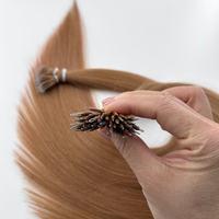 Recién llegado, extensiones de cabello humano Remy Russian Nano Ring Bead Tip en color castaño, Super Double Drawn de 22 pulgadas